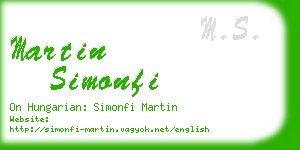 martin simonfi business card